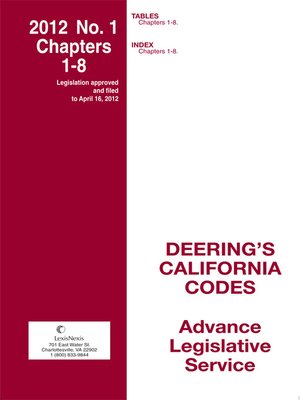 cover image of California Deering's Advance Legislative Service